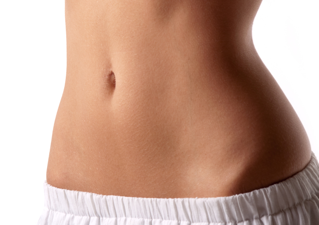 Flacher Bauch und ästhetischer Bauchnabel
